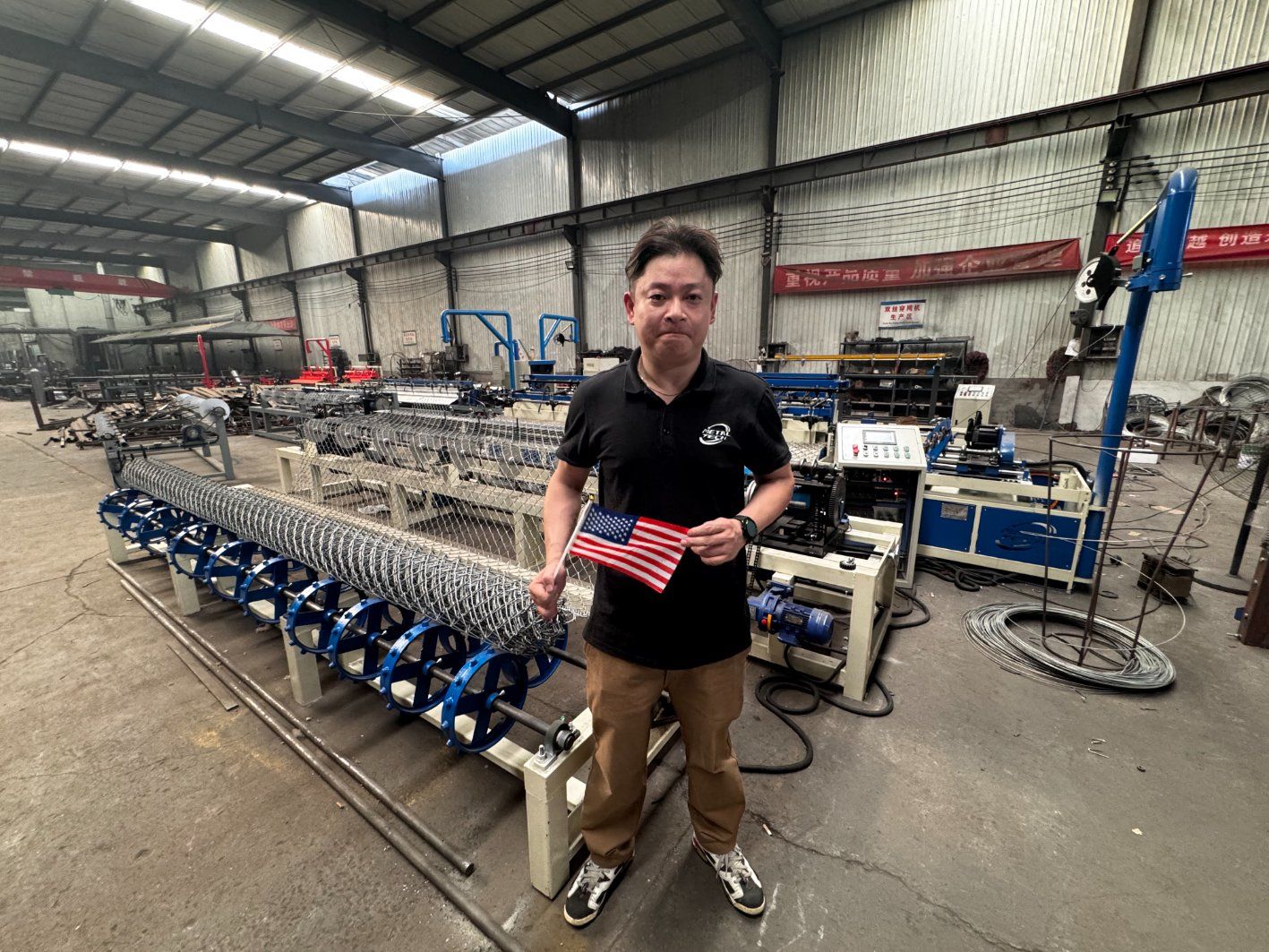 Our chain link fence machines are exported to the United States